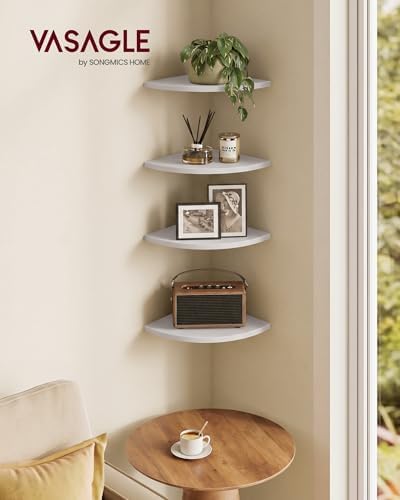 VASAGLE Floating Corner Shelves, Set of 4, 6 x 6 x 0.5 Inches - Image 2