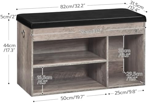 HOOBRO Shoe Storage Bench with Cushion, 32.3" Entryway Bench - Image 3
