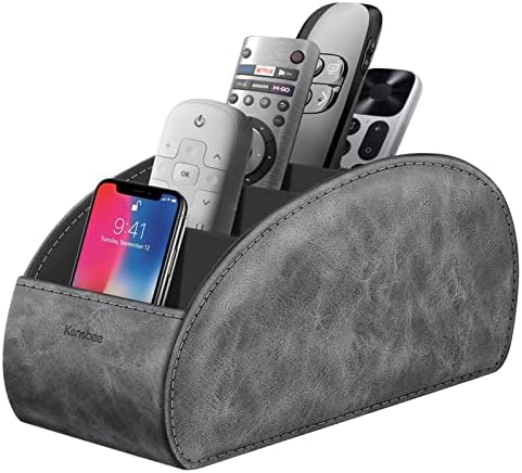 KENOBEE Large Remote Control Holder with 5 Compartments, Black by Kenobe