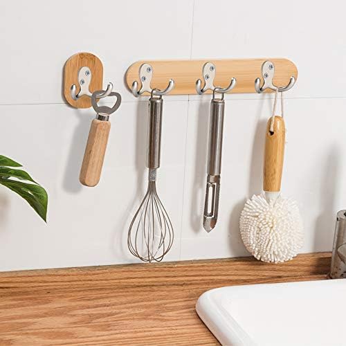 IBosins 8 Pack Silvery Double Prong Coat Hooks Wall Mounted with 16 Screws - Image 6