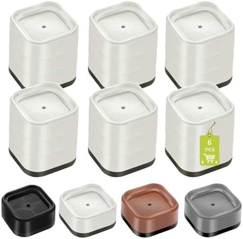6 Pack Furniture Risers 3 Inch, Adjustable Bed Risers Heavy Duty for Table Desk Couch Chair Sofa Cabinet Bed Legs Dorm, Square Stackable Bed Raisers Blocks Lift Height 1", 2",3"or 4", White by Yookwutar