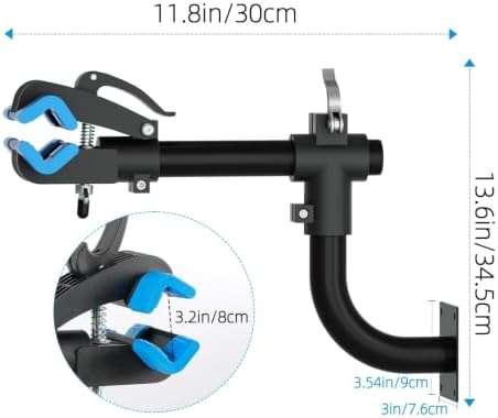 Urban Deco Bike Repair Stand Bench Mount Bike Stand Wall Mounted Bike Work Stand Bicycles Maintenance Rack Bike Clamp for Road Mountain Bike,Road Bike (13.6 inch Curved) - Image 2