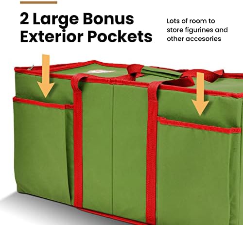 Holiday Cheer Premium Christmas Ornament Storage – Christmas Storage Container Perfect for Holiday Decorations and Ornament Storage Box – Fits 128 Holiday Ornaments – Tear-Proof Fabric - Image 4