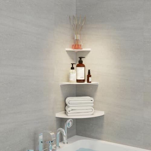 Corner Floating Shelf, 3.0mm Aluminum Alloy Corner Shelves Wall Mounted (6 inch Corner Shelf White) - Image 2