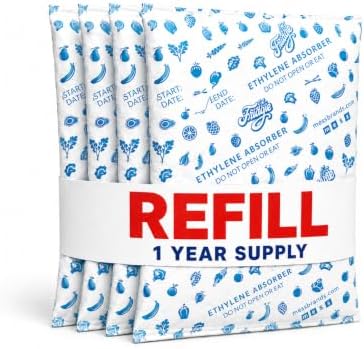 Fridgie Refill Packets 4 Pk - Ethylene Gas Absorber for Fruit and Veg by MESS