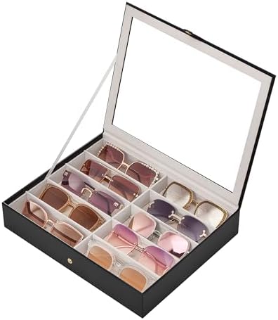 Lolalet 10/20 Slots Sunglasses Organizer with Slim Clear Lid by Lolalet