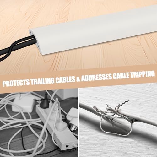 Floor Cord Cover Cable Cavity Self Adhesive Cord Hider Floor 3.3FT Floor Cable Management Power Cord Protector Floor Electric Cord Covers for Offices, Gym, Exhibitions (Beige, 1.18" x 3.3') - Image 5