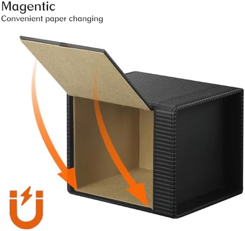Tissue Box Cover with Storage Tray, PU Leather Square Tissue Box Holder - Image 4