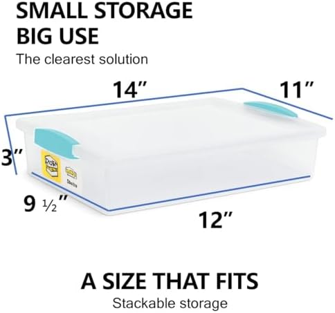 Tribello Plastic Storage Containers With Lids For Organizing, 6 Quarts - (Large - 14 x 11 x 3) - Image 2