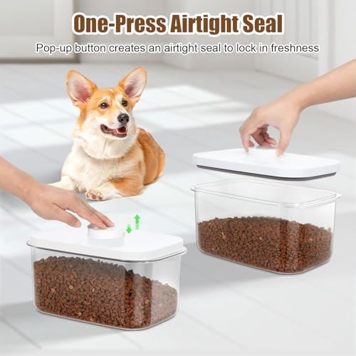 TBMax Dog Cat Food Storage Container 6-8 Lbs with Easy-Carrying Handles, Stackable Pet Food Dog Treat Container with Pop Up Lids, Airtight Food Storage Bin for Kitchen Organization - Image 5