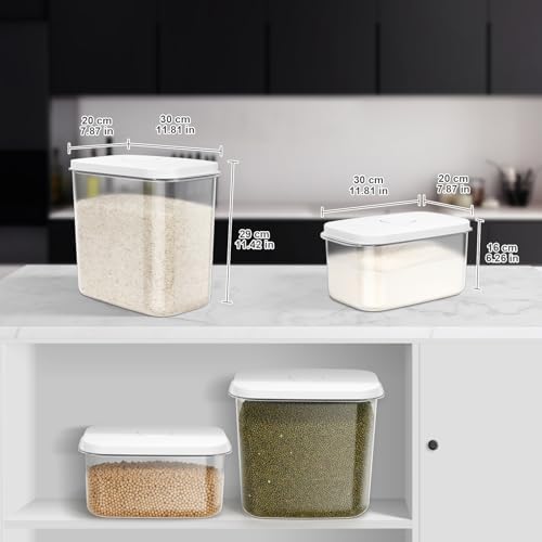 LEAWALK Airtight Rice Container 12-24Lbs, 12Qt Flour Storage Bin BPA free - Image 4