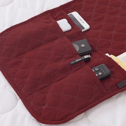 Armchair Caddy for Couch Remote Control Holder with 4 Pockets, Red 1 Pack - Image 2