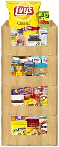 Stackable Storage Bins Open Front for Pantry Storage, 4 Pack by Skywin