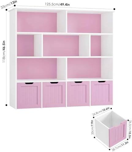 FINETONES Toy Storage Organizer with Movable Drawer Toy Organizer for Kids - Image 2