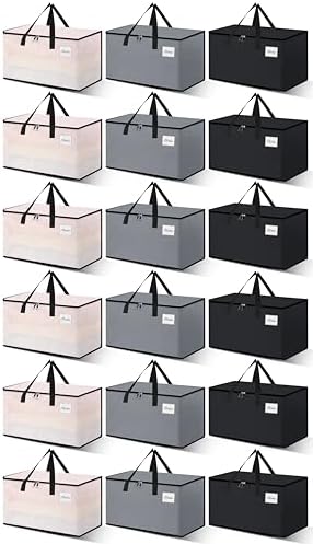 NATURELUX Heavy Duty Moving Bags and Moving Boxes - Extra Large Packing Bags and Storage Totes, Collapsible and Foldable Option for Moving and Storage, Multicolored, 93 L - 18 Pack by NATURELUX