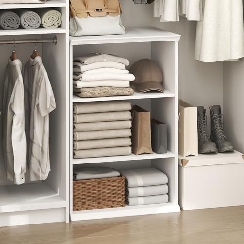 Furinno Fano 3-Tier Closet Organizers and Storage, Plain White by Furinno-FitsYourSpaceFitsYourBudget