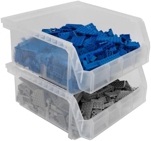 ReadySpace Medium-Wide Stackable Plastic Storage Bins, 4-Pack, Clear - Image 5