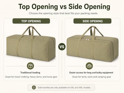 DoYiKe Extra Large Canvas Duffle Bag for Travel Heavy Duty Military Duffel - Image 3