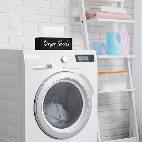 Blulu Dryer Sheet Holder for Laundry Room Wooden Dryer Sheet Container Sheets Dispenser Box Wooden Container Modern for Organizing Fabric Laundry Pods, 7.87 x 4.72 x 2.75 Inches(Black) - Image 5