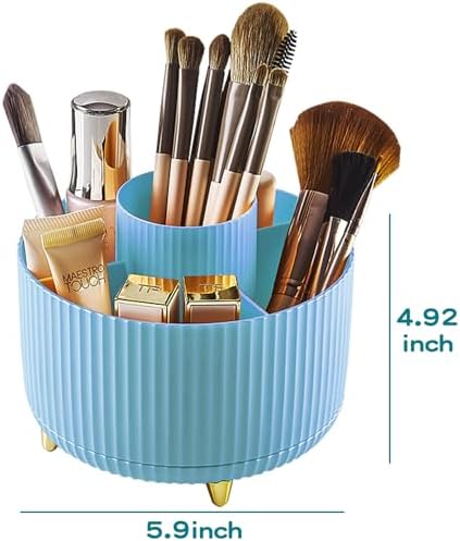 fanado 360° Rotate Makeup Brush Holder Organizer, Makeup Organizers Countertop, Makeup organization and Skincare Storage with Gift Box Packing for Vanity, Desktop, Bathroom (Blue) - Image 5