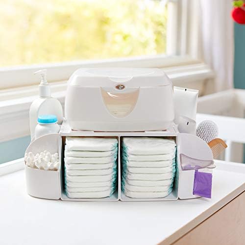 Munchkin® Diaper Caddy Organizer for Changing Table, Green/White - Image 2