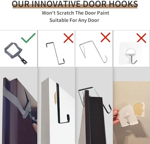 Ligereza Hanging Laundry Hamper Bag is Suitabled for Any Door- Large Capacity Hanging Laundry Basket Won't Scratch the Door Paint -Over the Door Laundry Hamper with Big Metal Rim Opening - Image 6