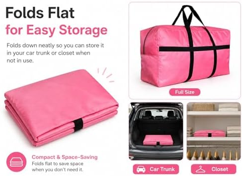 Extra Large Duffle Bag for Travel, Big XL Oversized Foldable Storage Bags with Reinforced Handles & Lockable Zipper - Green, 250L - Image 6