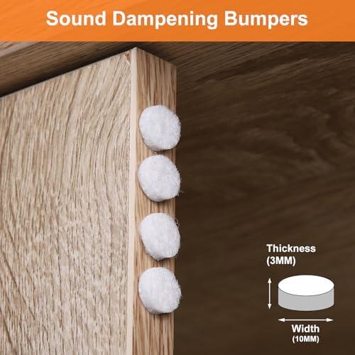Felt Cabinet Door Bumpers-Small Felt Pads for Cabinet Doors, 3/8" Diameter 200PCS, 3mm Thick Self Adhesive White - Image 2