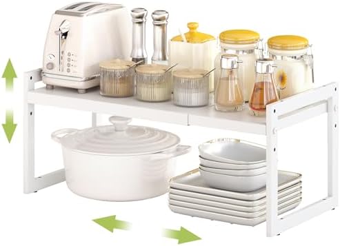 DOLALIKE Expandable Cabinet Shelf Organizer Stackable Kitchen Counter Shelf by DOLALIKE