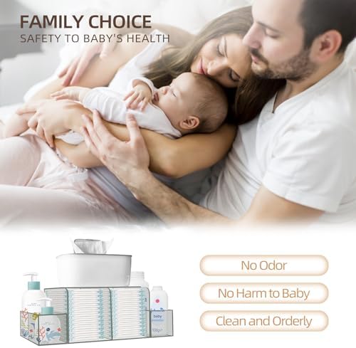 GILPWA Diaper Caddy, Baby Changing Table Organizer, Detachable Clear Acrylic Diaper Storage for Wipe Dispenser, Wipe Warmer and other Diapering Essentials - Image 2