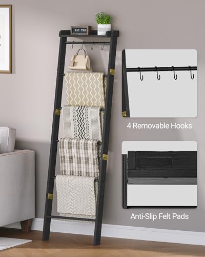 Hzuaneri Blanket Ladder Shelf, Farmhouse Ladder Holder, Blanket Organizer - Image 5
