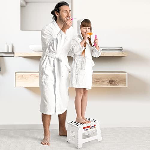 ACSTEP 9 Inch Folding Step Stool for Kids and Adults, Holds 300 lb, White - Image 2