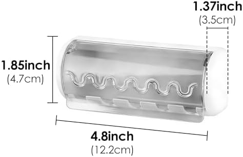 1 PCS Self Adhesive Toothbrush Holder with Cover for Bathroom, 5-Slot Wall Mounted Toothbrush Organizer Rack for Shower, Dorm, Cabinet (Grey) - Image 3