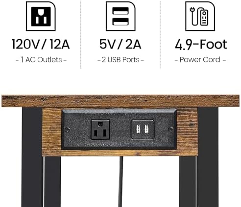 TUTOTAK Printer Stand, 3 Tier Rolling Printer Cart with Charging Station - Image 4