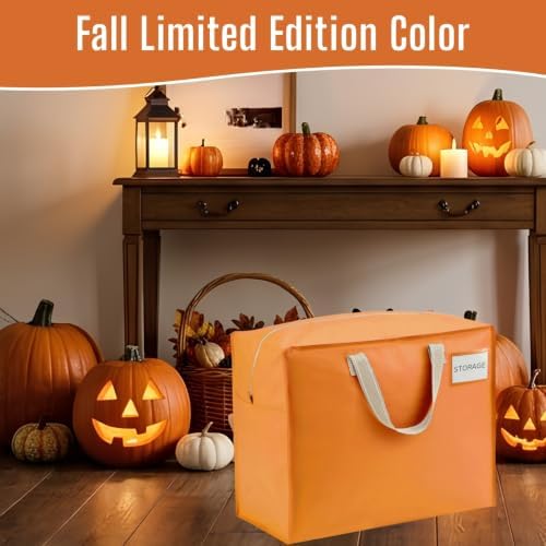 VENO Heavy Duty Moving Bags, Storage Bags, 13 Gallon, Autumn Orange, 4 Pack - Image 4