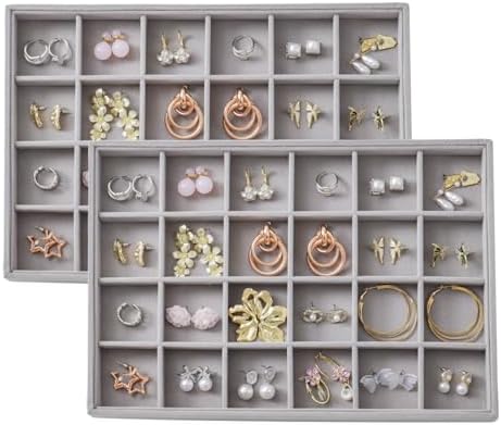 Large Velvet Jewelry Tray Display Drawer Inserts 2 Pack by Unknown