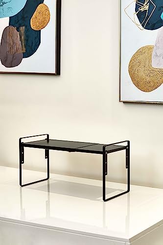 Nxconsu Cabinet Shelf Riser, Adjustable Cabinet Organizer, 12" Deep Black - Image 2
