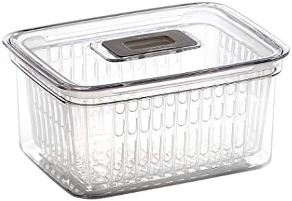 BINO | Produce Saver - 6.8 Cup/1.6L | Fridge Storage Containers for Fruits and Vegetables | Adjustable Air Vent, Removable Basket | BPA-Free Fridge Organizers by BINO