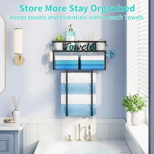HapiRm Wall Towel Rack for Bathroom, Papper Towel Holder for Above Toilet - Image 2