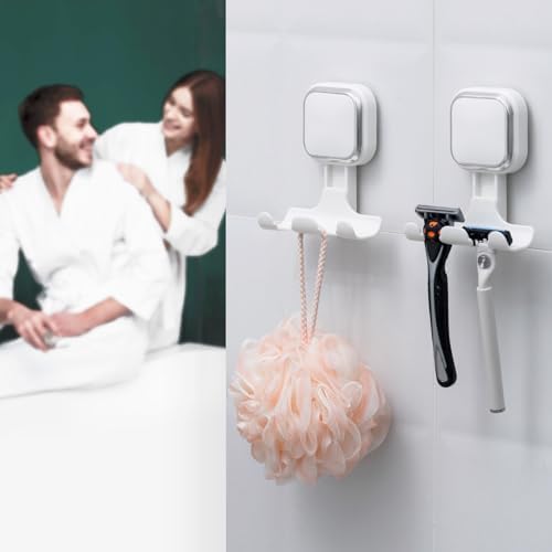 LEVERLOC 2 Pack Vacuum Suction Cup Razor Holder for Shower No Drill, White - Image 5