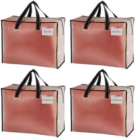 VENO Heavy Duty Moving Bags, Storage Bags, 13 Gallon, Clear, 4 Pack by Veno