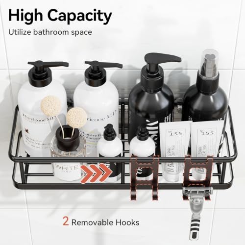 YASONIC Shower Caddy Adhesive, Rustproof Shower Shelves for Inside Shower - Image 4
