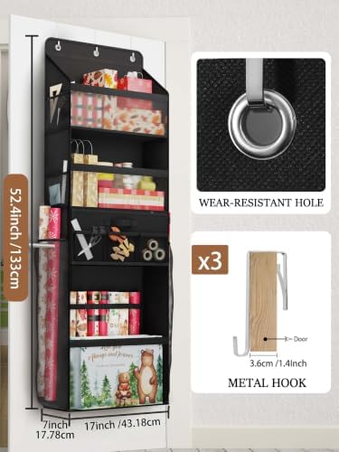 WERNNSAI Over Door Wrapping Paper Organizer Storage with Removable Drawer - Image 3