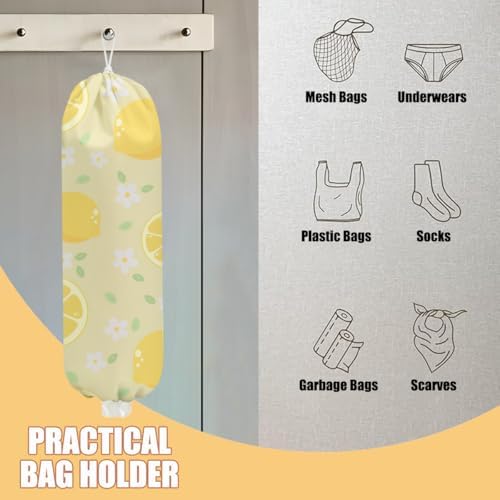 Cute Lemons Plastic Bag Holder, Wall Mount Grocery Bag Holder - Image 3