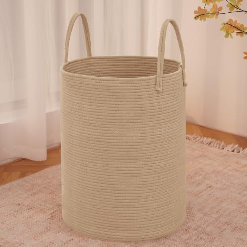 JMvicyroam 80L Cotton Rope Laundry Basket Hamper, Jute by JMvicyroam