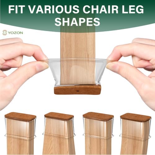 YOZON Chair Leg Floor Protectors Silicone Caps Felt Furniture Pads Covers - Image 6