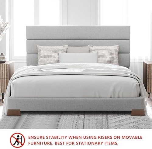 4 Pack Bed Risers 2 inch Heavy Duty Dark Brown, Furniture Risers - Image 3