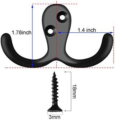 IBosins 28 Pack Heavy Double Prong Coat Hooks Wall Mounted with 56 Screws - Image 2