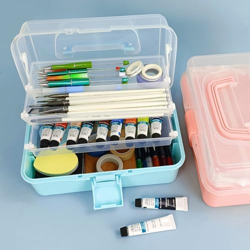 10Inch Tackle Box Organizer and Storage,Three-Layer Sewing Box With 2 Trays - Image 7