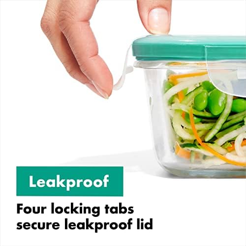 OXO Glass Food Storage Container, Rectangle, 1.6 Cup | Smart Seal | Leakproof | Pack of 2 - Image 3